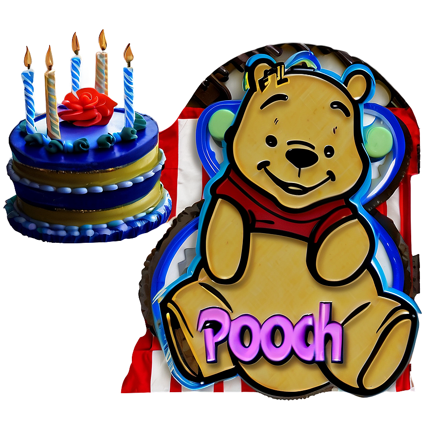 Pooh Bear With Cake Png Reo