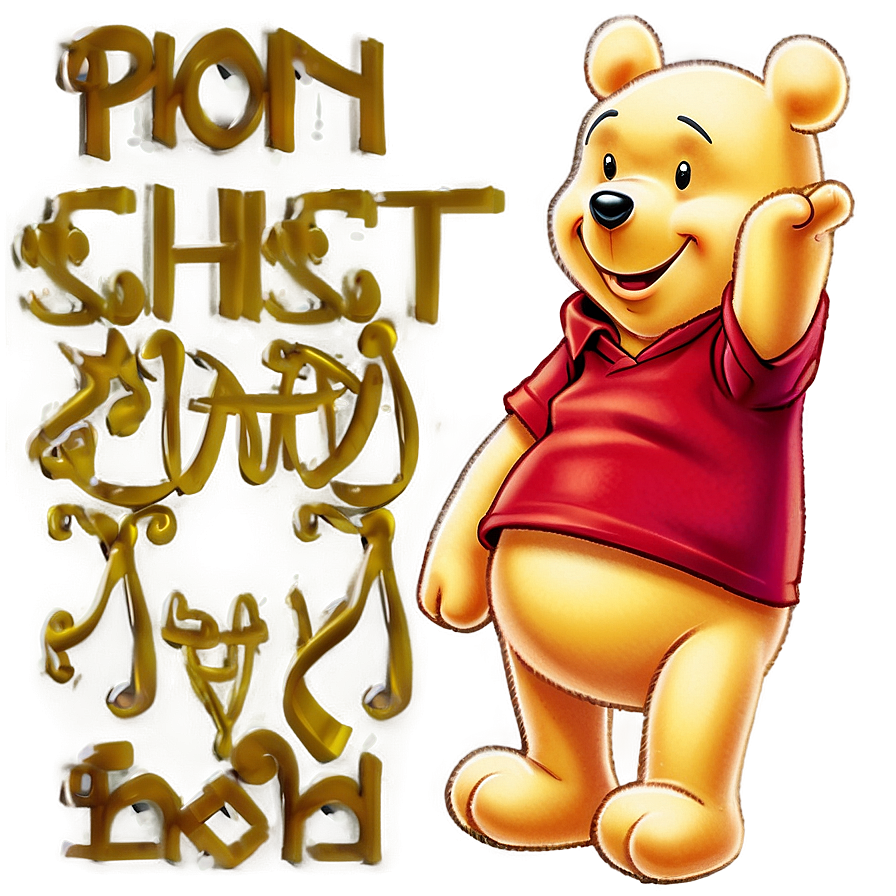 Pooh In Red Shirt Png 59