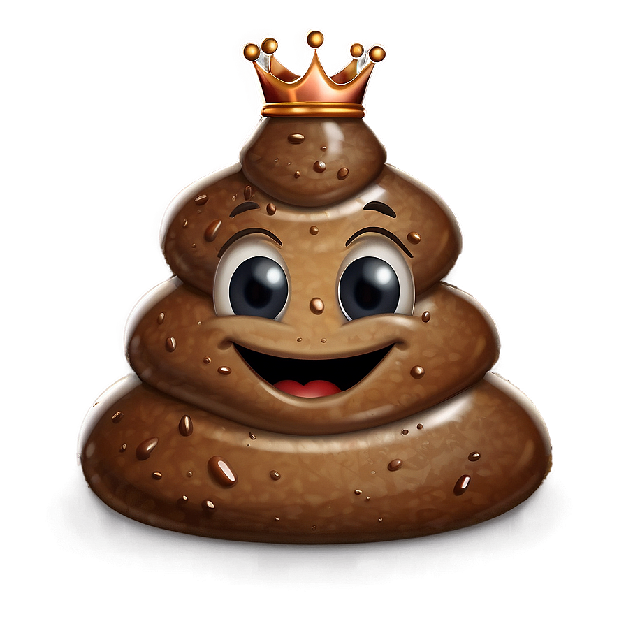 Poop With Crown Emoji Png 05232024