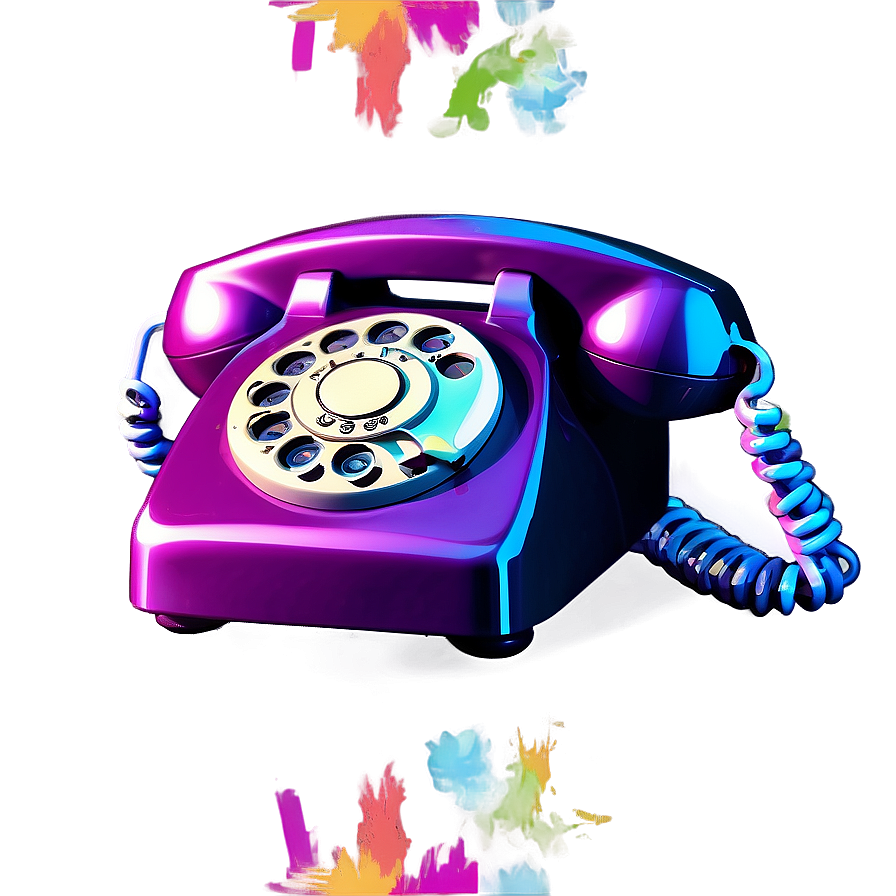 Pop Art Inspired Rotary Phone Png Ulm3