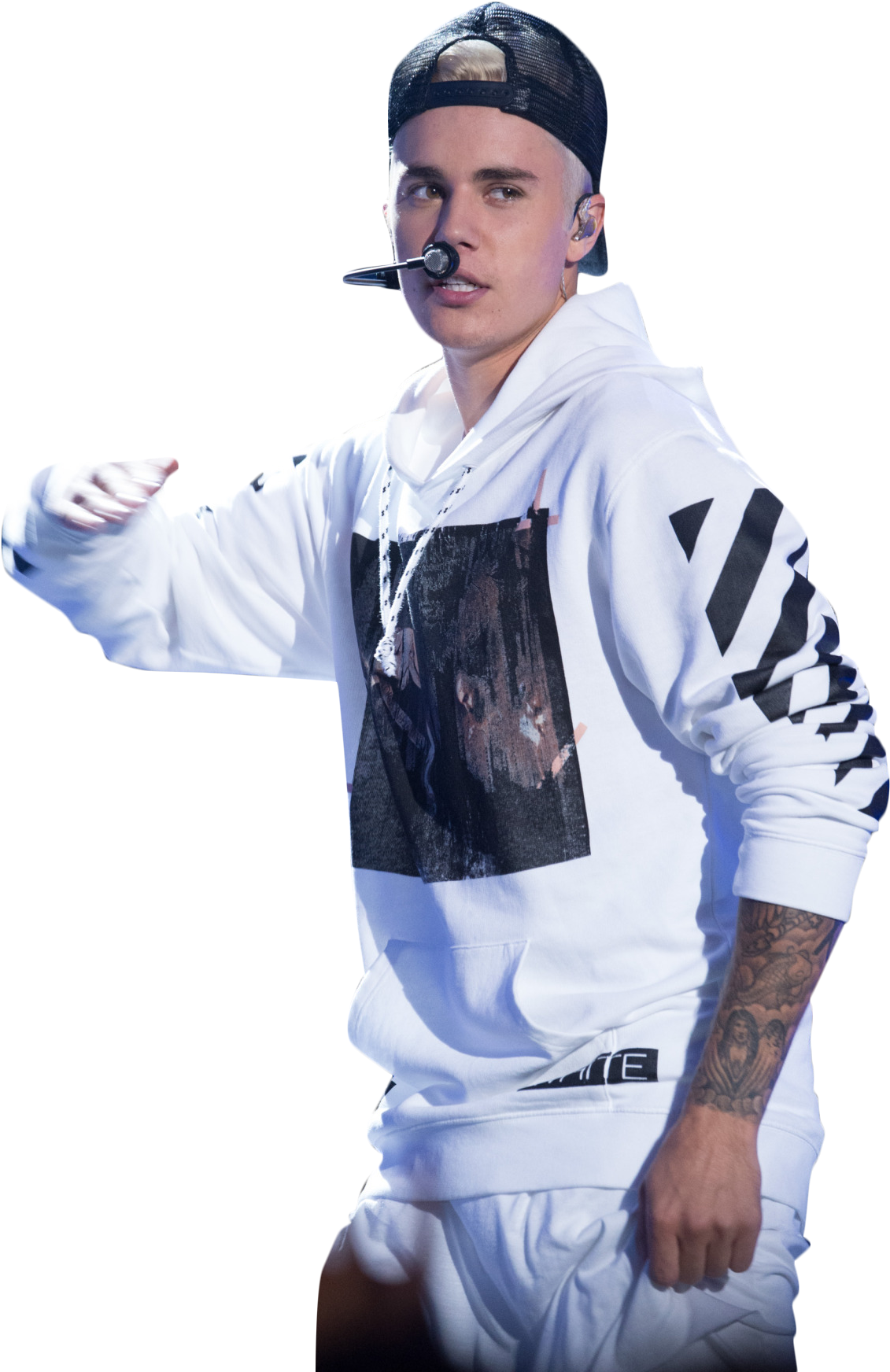 Pop Performerin White Hoodie