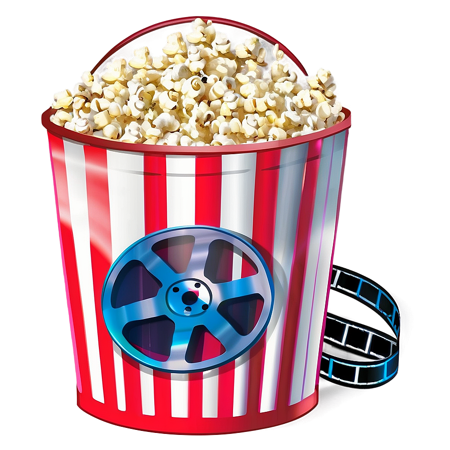 Popcorn Bucket With Film Reel Png 06132024