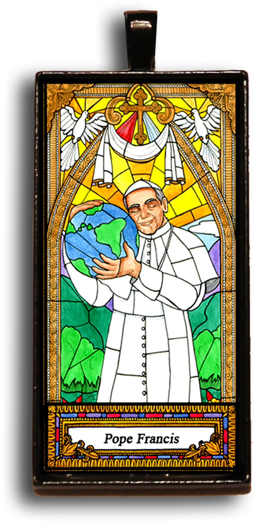 Pope Francis Stained Glass Artwork