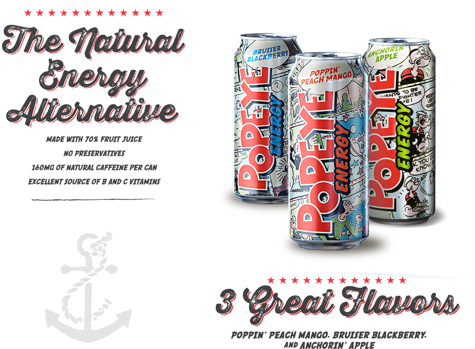 Popeye Energy Drink Flavors