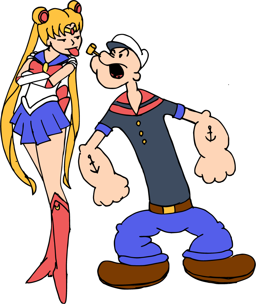 Popeye Meets Sailor Moon Crossover