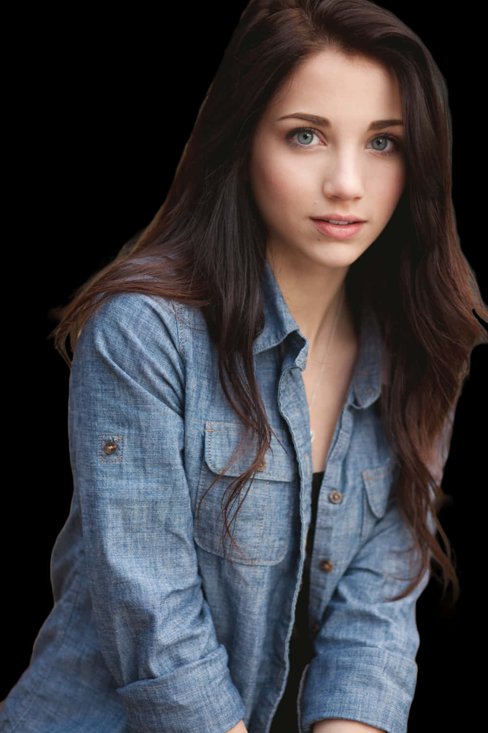 Portraitof Young Womanin Denim Shirt