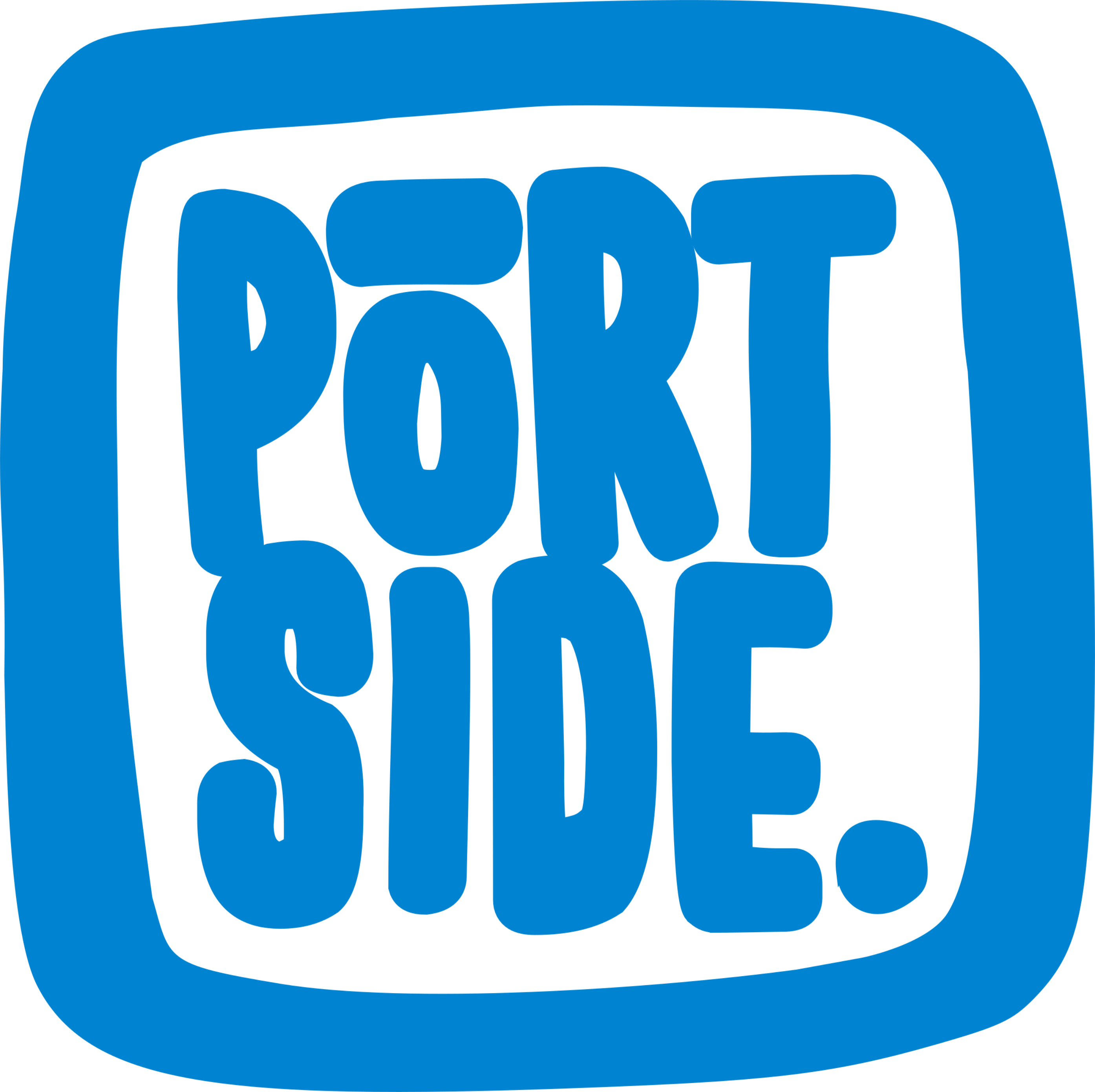 Portside Text Logo Blue Background