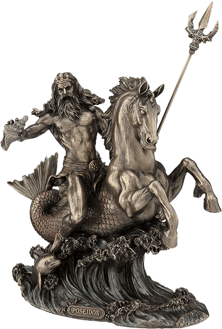 Poseidon Statuewith Tridentand Horse