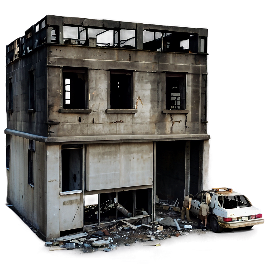 Post-fire Building Scene Png Mln