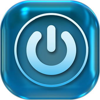 Power Button Icon Blue Glow