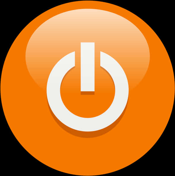 Power Button Icon Orange Background