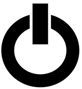 Power Symbol Icon Blackand White