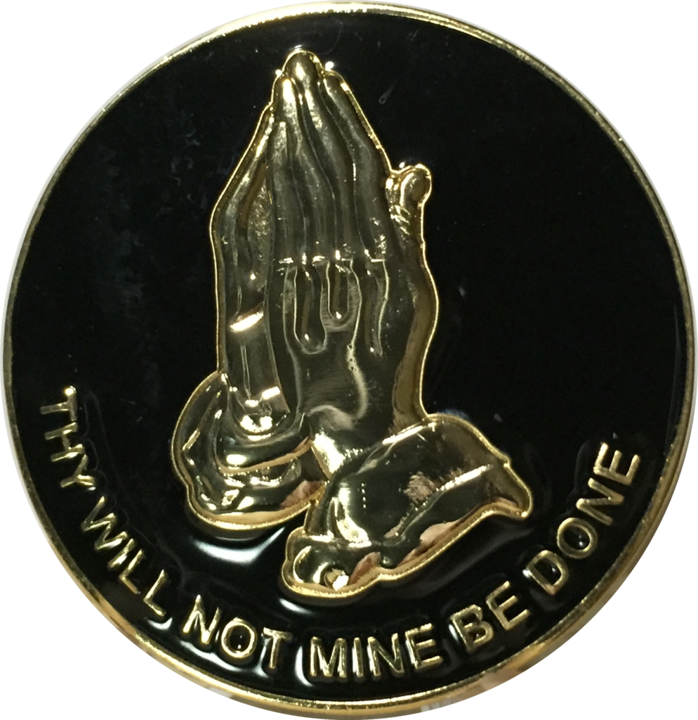 Praying Hands Coin Thy Will Not Mine Be Done