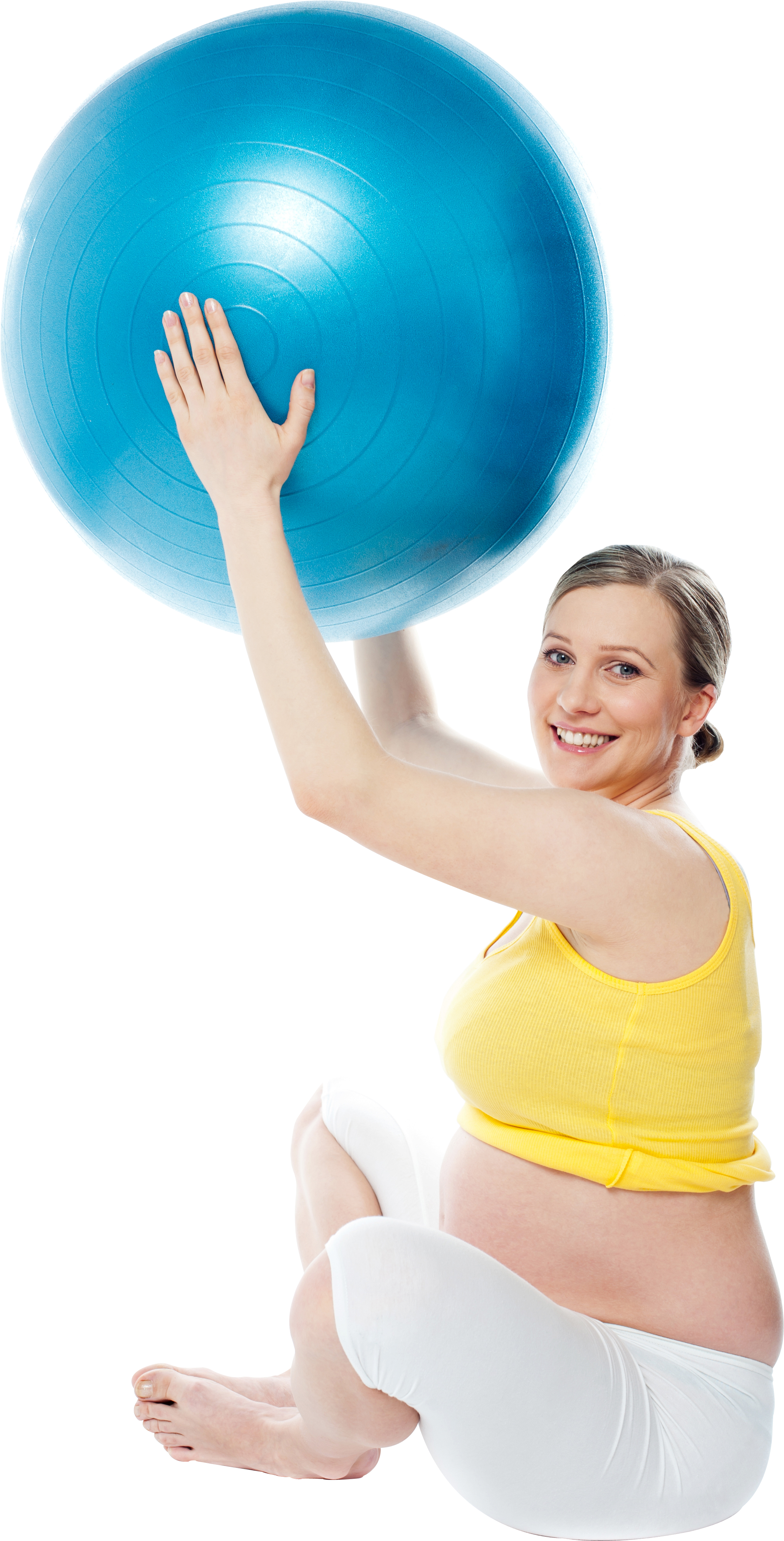 Pregnant Woman Exercisingwith Fitness Ball