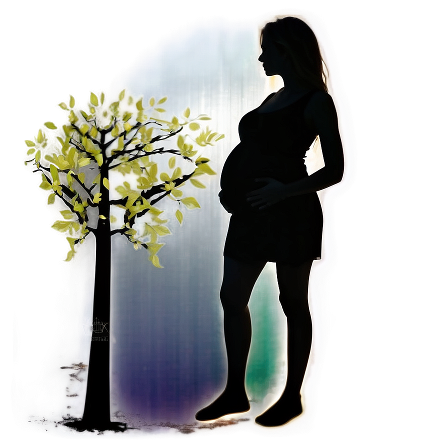 Pregnant Woman Silhouette Png Iid99