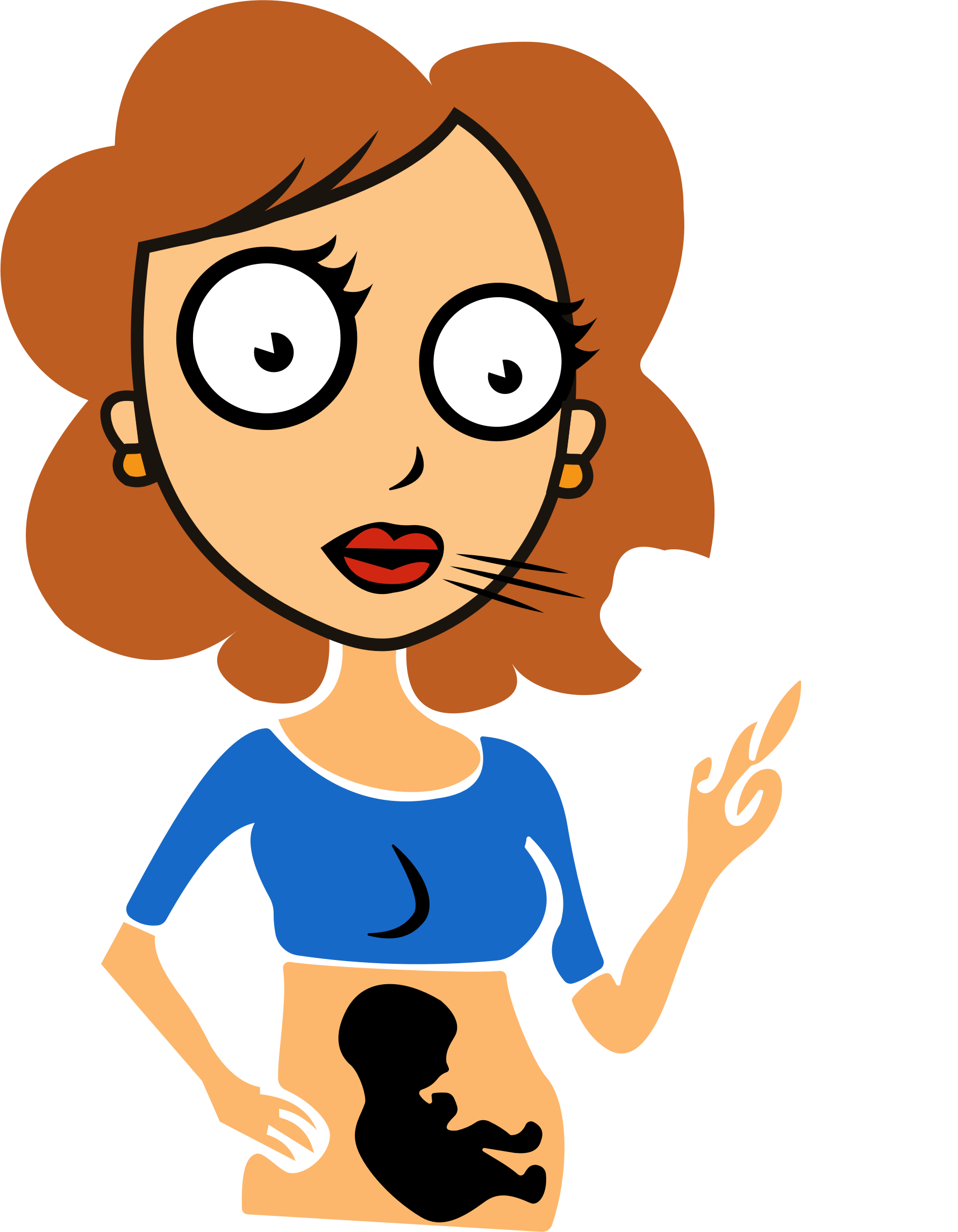 Pregnant Woman Smoking Cartoon