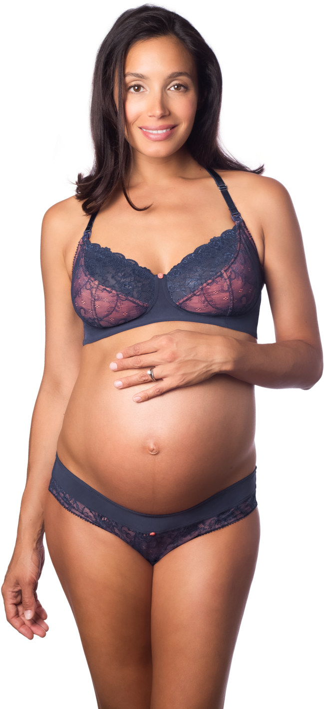 Pregnant Womanin Lace Lingerie