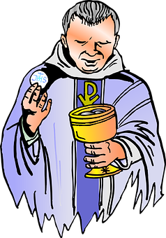 Priest Holding Communion Elements