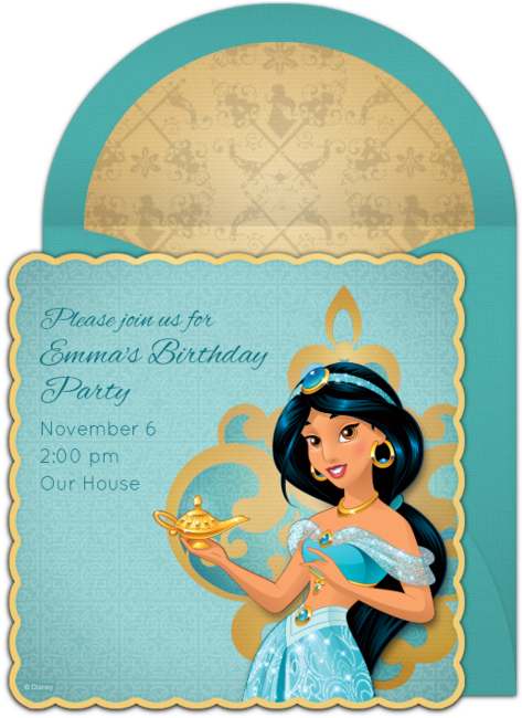 Princess Jasmine Birthday Invitation