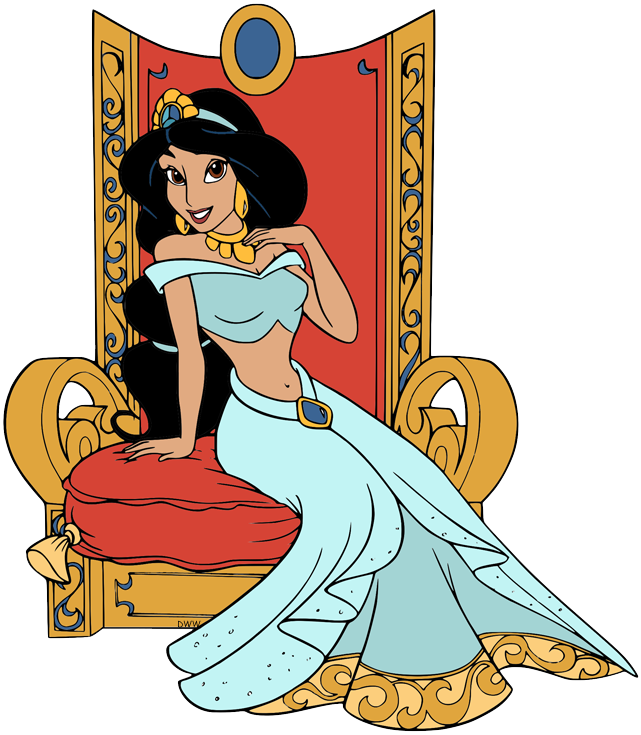 Princess Jasmine Seatedon Throne Illustration