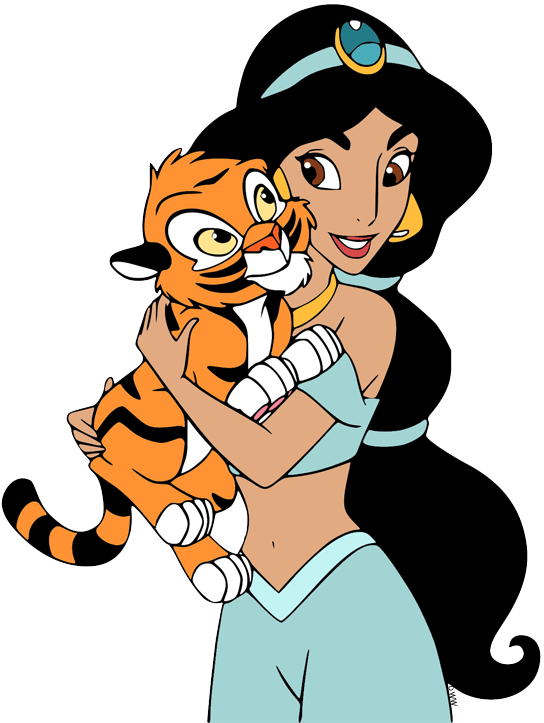 Princess Jasmineand Rajah Friendly Moment