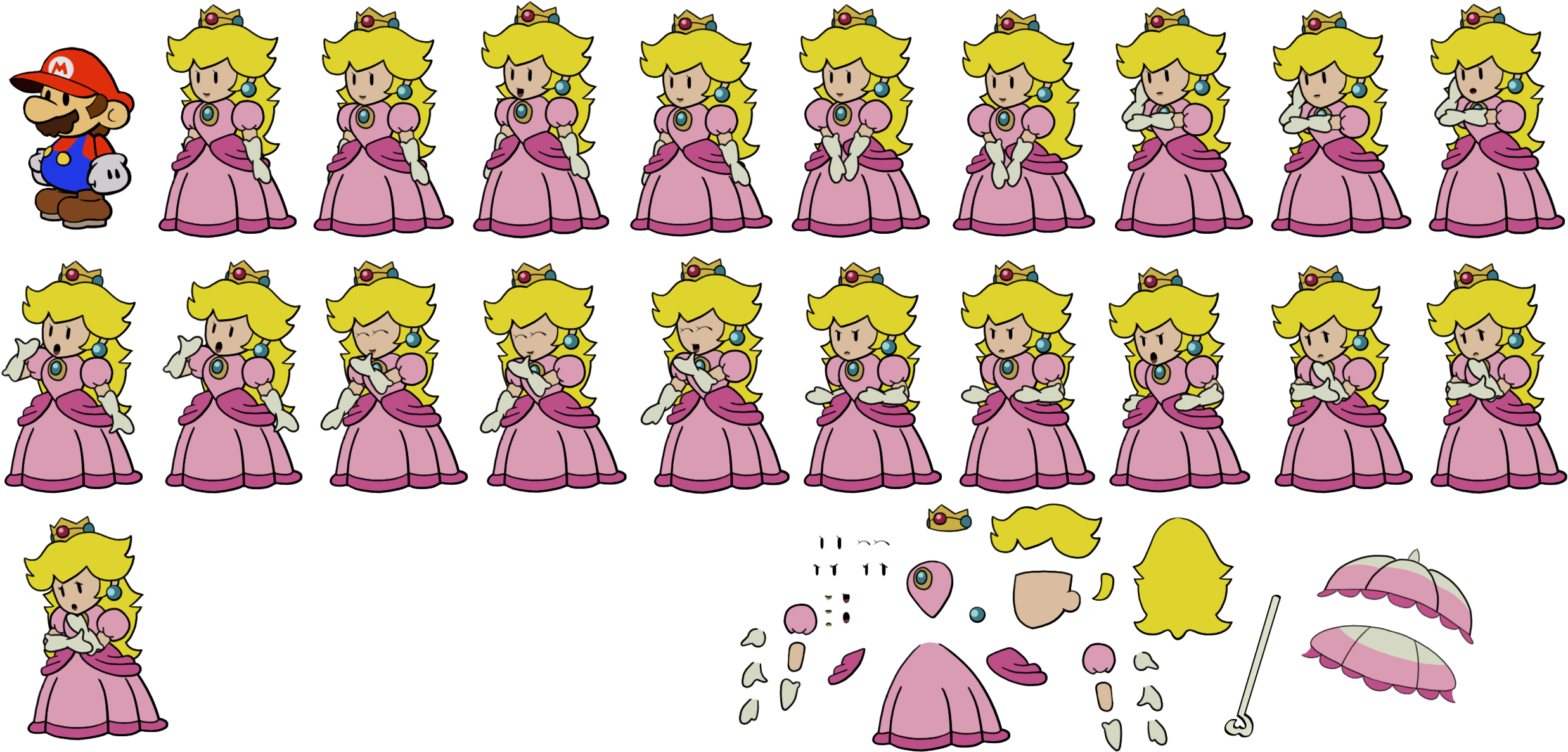 Princess Peach Sprite Sheet