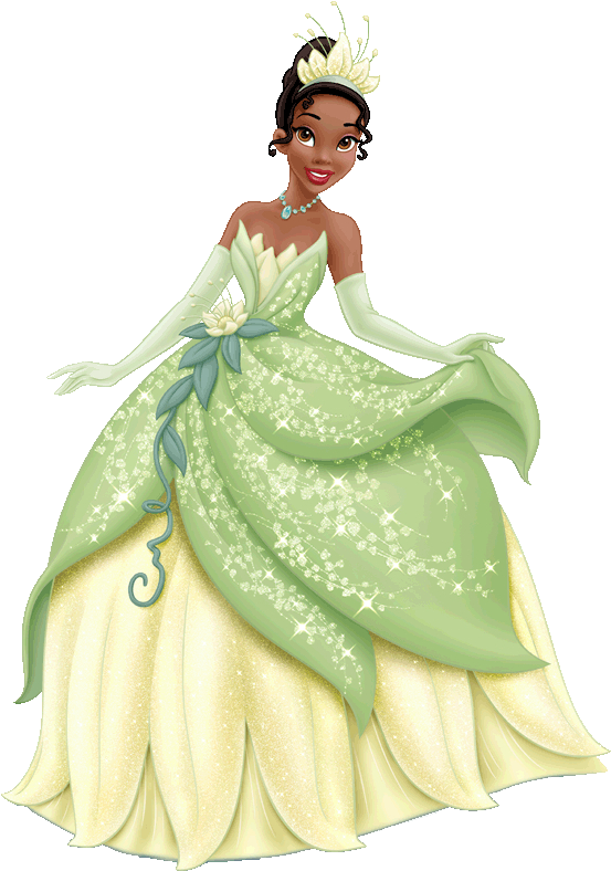 Princess Tiana Elegant Gown Illustration