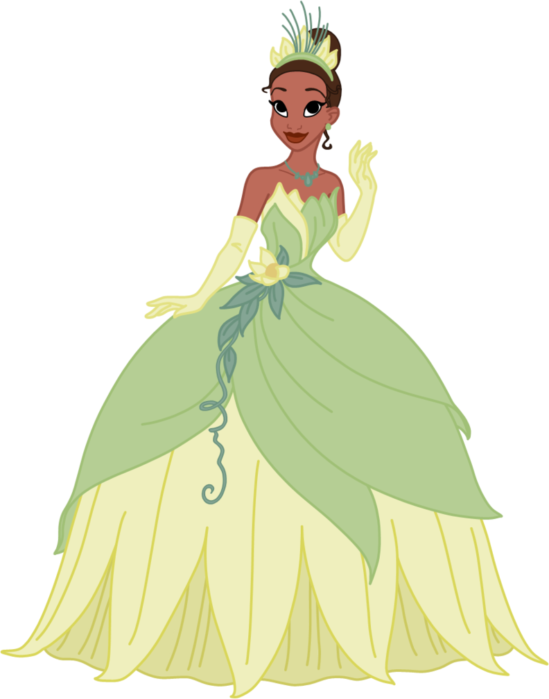 Princess Tiana Elegant Gown Illustration