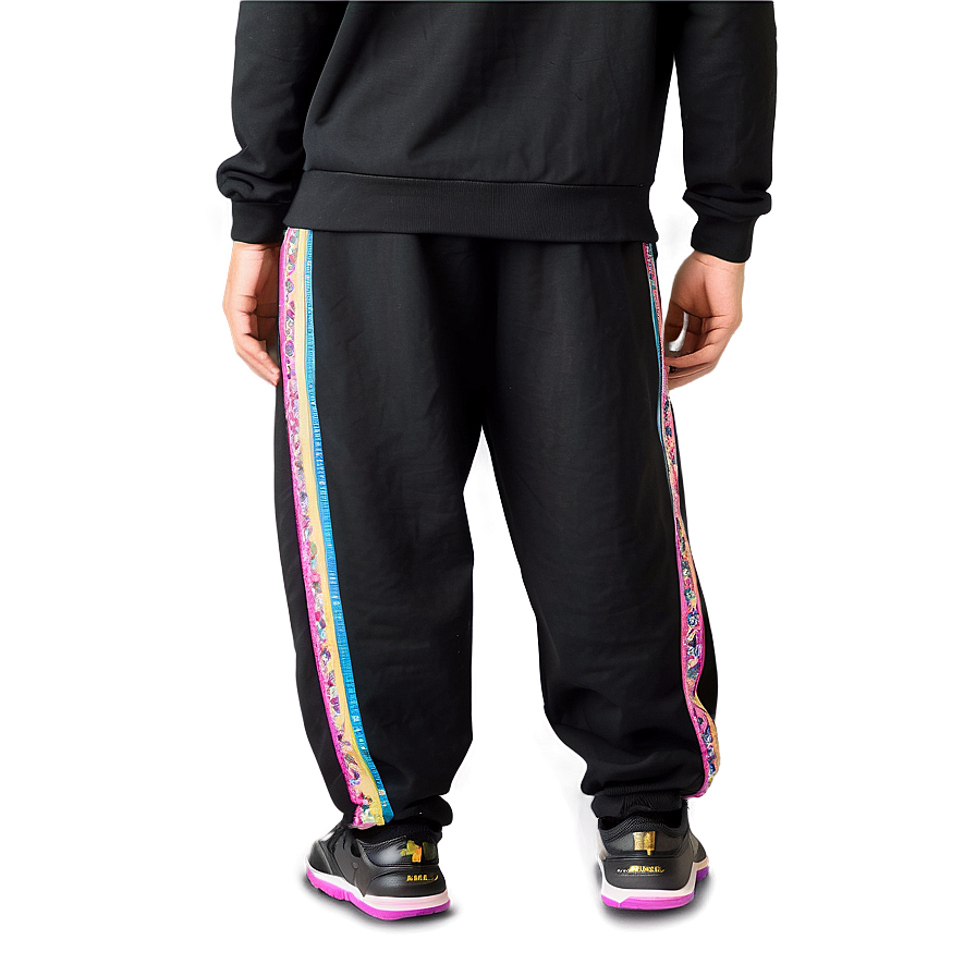 Printed Black Sweatpants Png Iop