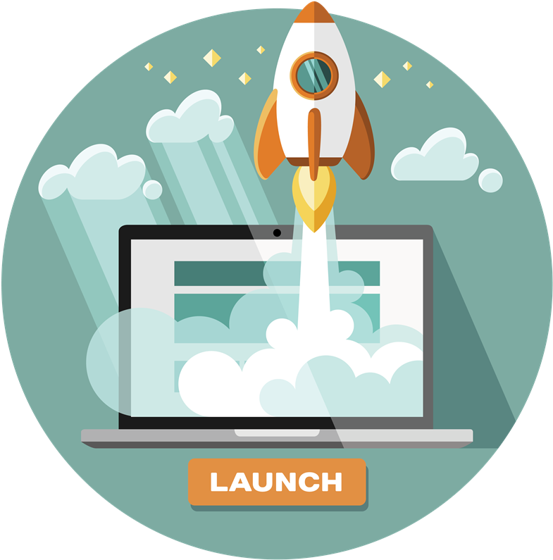 Product Launch Rocket Illustration