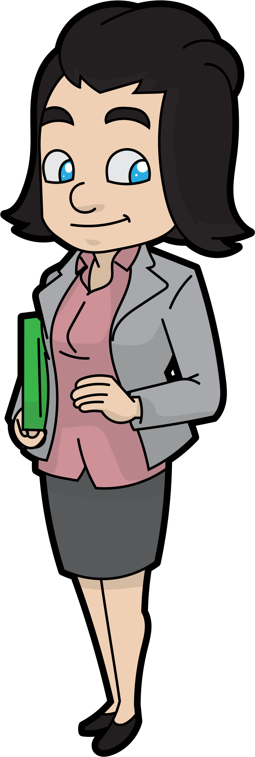 Professional Animated Businesswomanwith File