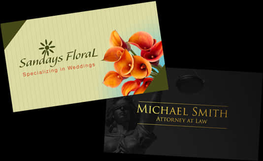 Professional Business Cards Florist Lawyer