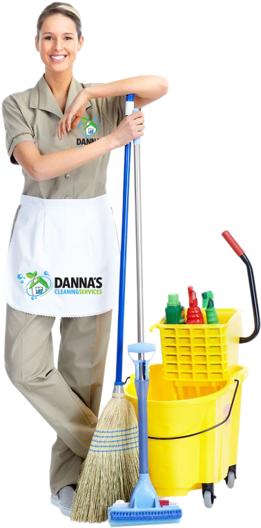 Professional Cleaning Service Employee With Equipment