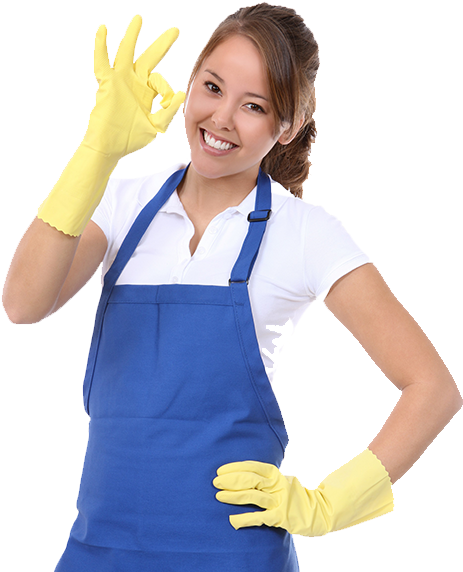 Professional Cleaning Service Worker Giving Okay Sign