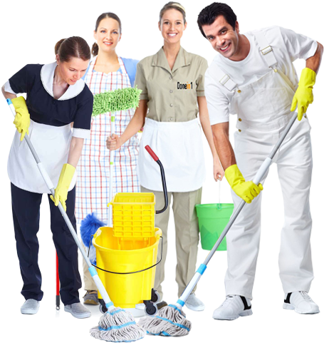 Professional Cleaning Team Posing