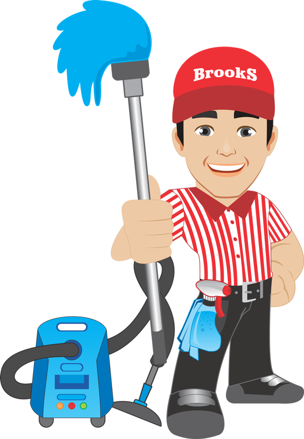 Professional Janitor Cartoon Character