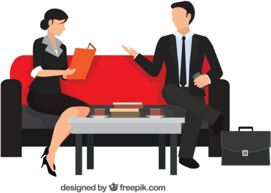 Professional Job Interview Vector Illustration