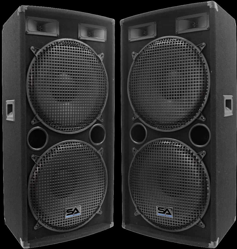 Professional P A Speakers Black