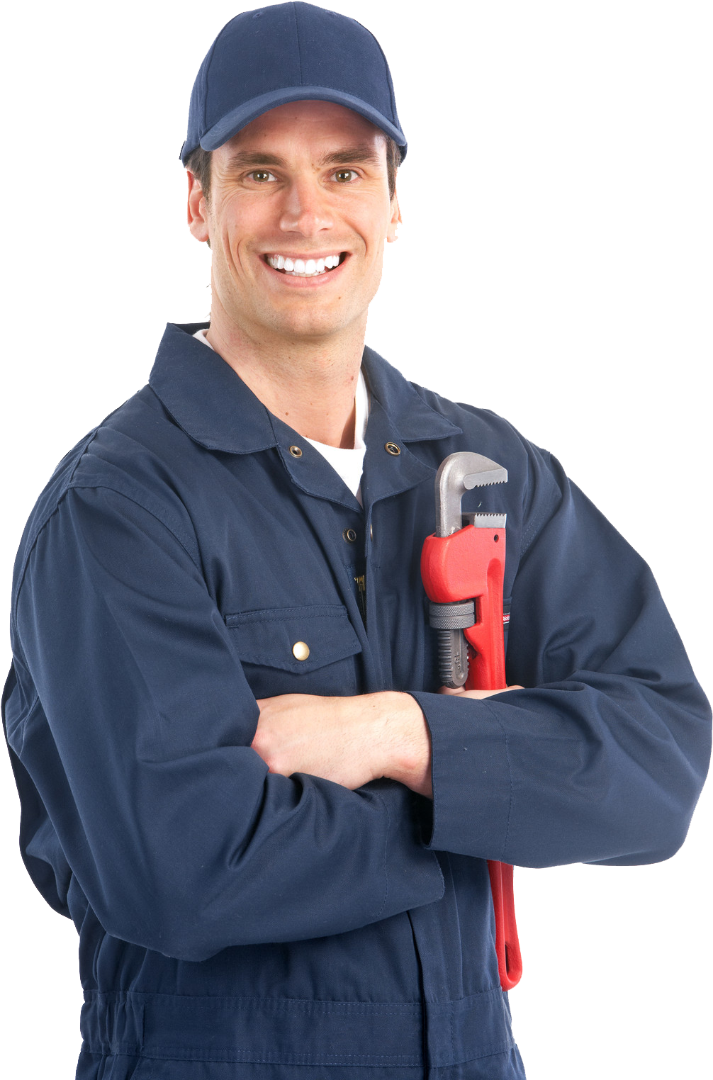 Professional Plumber Portrait With Wrench