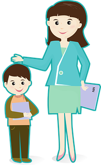 Professional Womanwith Child Illustration