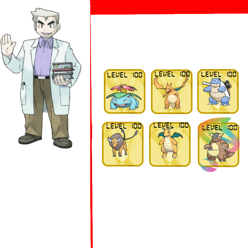 Professor Oakand Pokemon Team