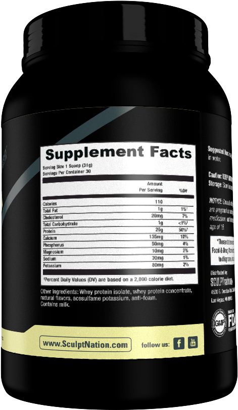 Protein Supplement Nutrition Facts Label