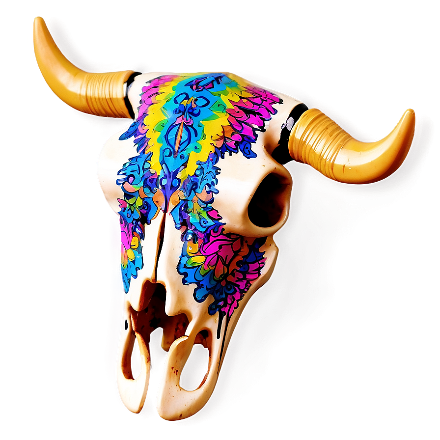 Psychedelic Cow Skull Png Vwu