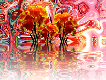 Psychedelic Floral Reflections