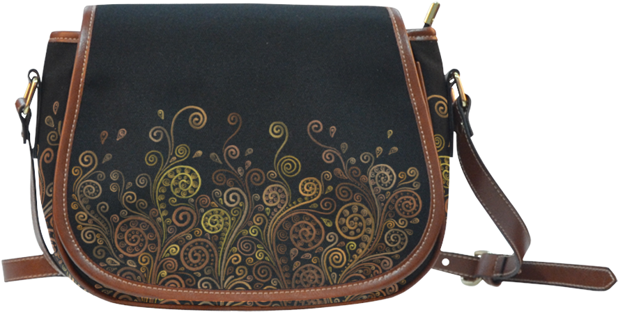 Psychedelic Pattern Leather Satchel