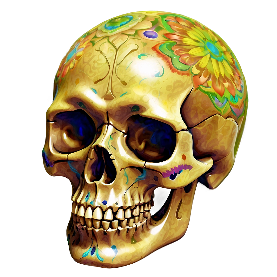 Psychedelic Skull Artwork Png A