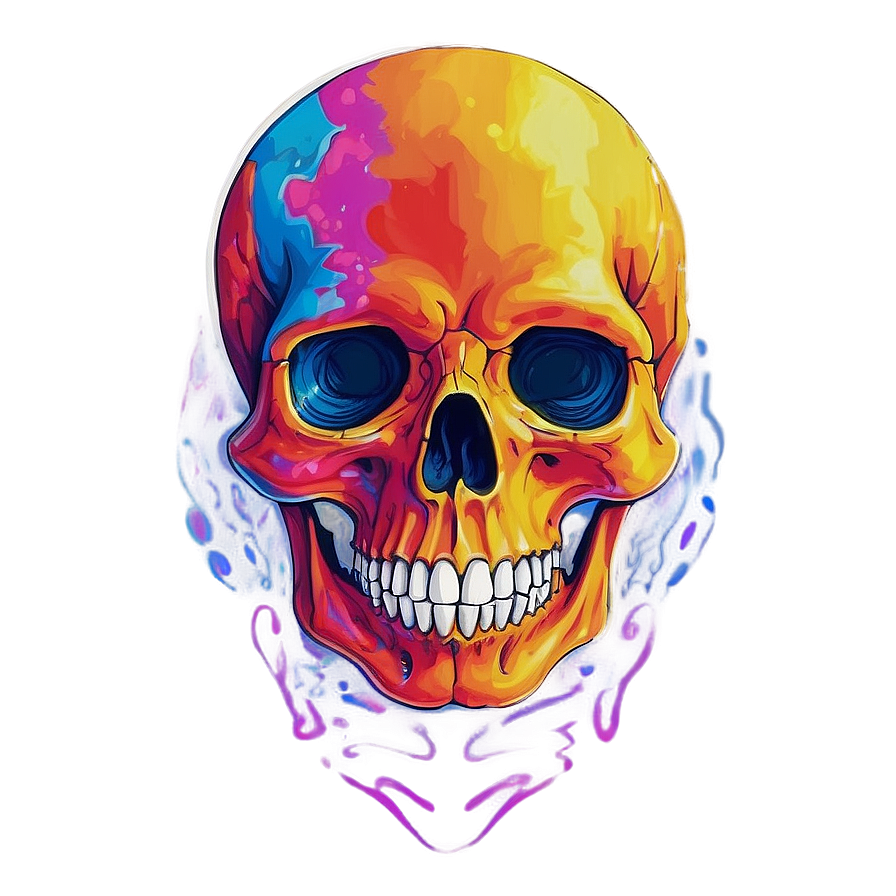 Psychedelic Skull Artwork Png D