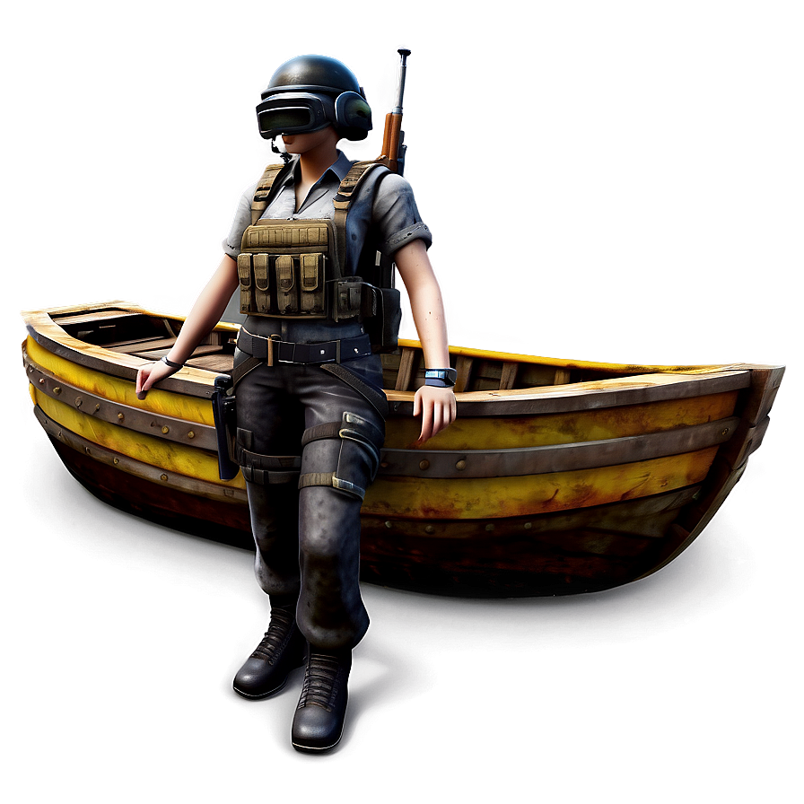 Pubg Character In Boat Png Tkc