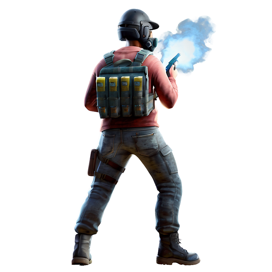 Pubg Character With Smoke Grenade Png Anf28