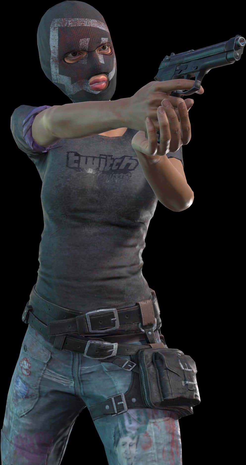 Pubg_ Female_ Character_ With_ Gun